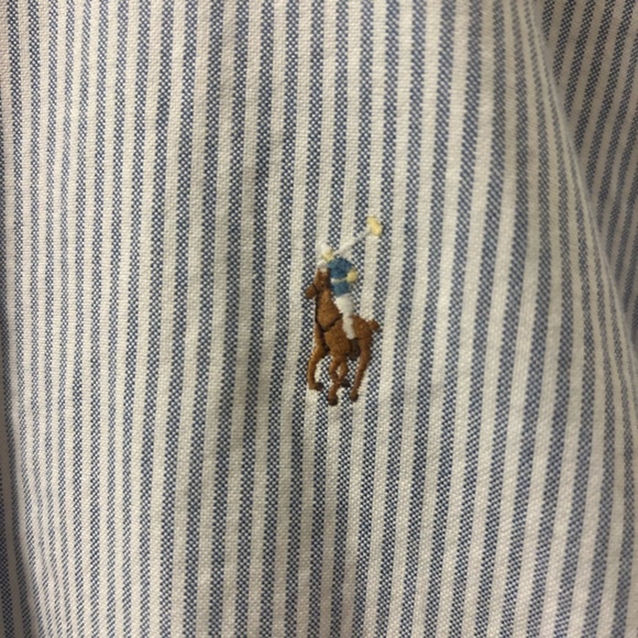 Ralph Lauren blue striped button down - Picture 2 of 3